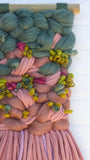 Green + Pink Woven Wall Hanging