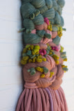 Green + Pink Woven Wall Hanging