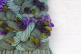 "Iris" | Green + Purple Woven Wall Hanging