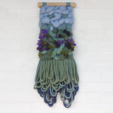 "Iris" | Green + Purple Woven Wall Hanging