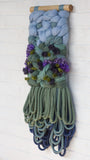 "Iris" | Green + Purple Woven Wall Hanging