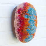 Puff "Loaff" in Vintage Teak Frame | Bubblegum