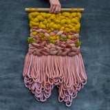 Chunky Woven Wall Hanging | Mauve + Marigold