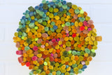 Mega Puff in Vintage Light Wood Frame | Rainbow-ish