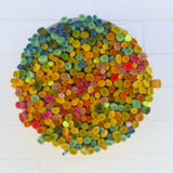 Mega Puff in Vintage Light Wood Frame | Rainbow-ish