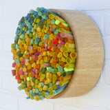 Mega Puff in Vintage Light Wood Frame | Rainbow-ish