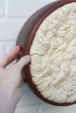 Woven Wall Sculpture in "Mega" Vintage Teak Frame | Neutral