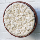 Woven Wall Sculpture in "Mega" Vintage Teak Frame | Neutral