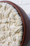 Woven Wall Sculpture in "Mega" Vintage Teak Frame | Neutral
