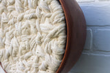 Woven Wall Sculpture in "Mega" Vintage Teak Frame | Neutral