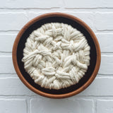Woven Wall Sculpture in Vintage Teak Frame | Neutral