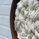 Woven Wall Sculpture in Vintage Teak Frame | Neutral