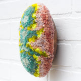 Puff "Loaff" in Vintage Teak Frame | Neon + Pink