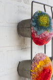 Puff Fiber Sculpture in Vintage Popover Pan | Rainbow