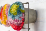 Puff Fiber Sculpture in Vintage Popover Pan | Rainbow
