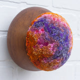 Puff Fiber Sculpture in Vintage Teak Frame | Sunset
