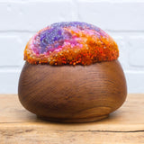 Puff Fiber Sculpture in Vintage Teak Frame | Sunset