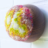 Puff Fiber Sculpture in Vintage Teak Frame | Firelight