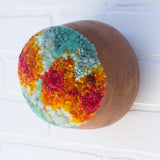 Puff Sculpture in Vintage Teak Frame | Volcano