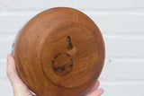 Puff Sculpture in Vintage Teak Frame | Green + Purple