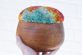 Puff Sculpture in Vintage Teak Frame | Volcano