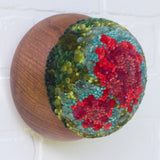 Puff Fiber Sculpture in Vintage Teak Frame | Watermelon