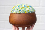 Puff Sculpture in Vintage Teak Frame | Confetti
