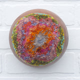 Puff Sculpture in Vintage Teak Frame | Spring