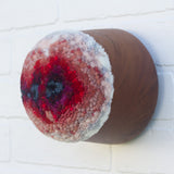 Puff Fiber Sculpture in Vintage Teak Frame | Berries + Cream