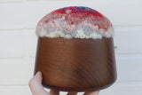 Puff Fiber Sculpture in Vintage Teak Frame | Berries + Cream