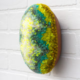 Puff "Loaff" in Vintage Teak Frame | Neon Pop