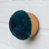 Mini Puff FIber Sculpture | Blue + Deep Teal