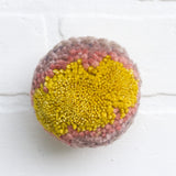 Mini Puff Fiber Sculpture | Mustard + Pink + Taupe