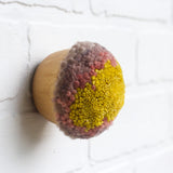 Mini Puff Fiber Sculpture | Mustard + Pink + Taupe