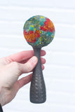 Polka Dot Scoop Puff Sculpture | Orange + Green