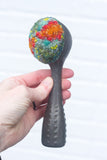 Polka Dot Scoop Puff Sculpture | Orange + Green