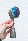 Polka Dot Scoop Puff Sculpture | Green + Purple