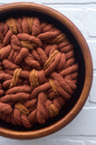 Woven Wall Sculpture in Vintage Teak Frame | Rust