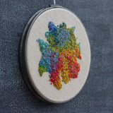 Embroidered Hoop Art | Rainbow "Blobby"