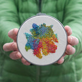Embroidered Hoop Art | Rainbow "Blobby"