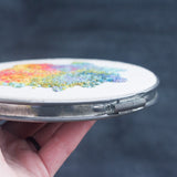 Embroidered Hoop Art | Rainbow "Blobby"