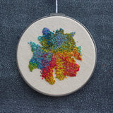 Embroidered Hoop Art | Rainbow "Blobby"