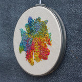 Embroidered Hoop Art | Rainbow "Blobby"