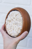 Woven Wall Sculpture in Vintage Teak Frame | Neutral