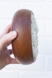 Woven Wall Sculpture in Vintage Teak Frame | Neutral