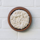 Woven Wall Sculpture in Vintage Teak Frame | Neutral