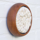 Woven Wall Sculpture in Vintage Teak Frame | Neutral