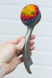Vintage Arch Scoop/Bottle Opener Puff Sculpture | Rainbow