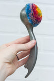 Vintage Arch Scoop/Bottle Opener Puff Sculpture | Rainbow
