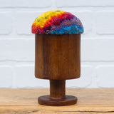Chunky Teak Goblet "Float" Puff | Rainbow